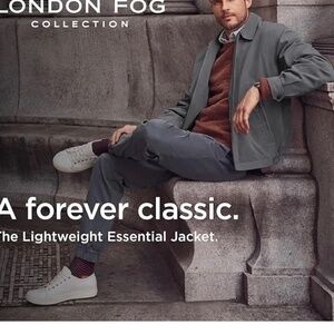 New 4XT London Fog Mens (Cement Color) Zip-Front Golf Jacket Comfy Fast Shipping